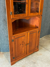 Load image into Gallery viewer, Mastercraft Pine Corner Display Cabinet