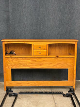 Load image into Gallery viewer, Queen Size Oak Storage Headboard with Built-In Reading Lights