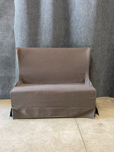 Gray Slipcovered Settee