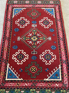 Hand-Knotted Caucasian Wool Rug