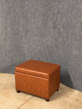 Load image into Gallery viewer, Brown Faux Leather Storage Ottoman