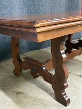 Load image into Gallery viewer, Vintage Trestle Dining Table with 2 Leaves