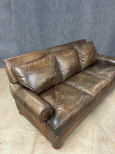 Load image into Gallery viewer, Ellis Home Furnishings Distressed Brown Leather Sofa