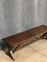 Load image into Gallery viewer, Ashley Furniture Rustic X-Base Dining Bench