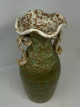 Load image into Gallery viewer, Large Mexican Pottery Distressed Green Handled Floor Vase