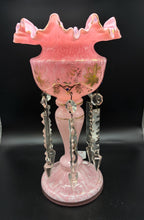 Load image into Gallery viewer, Glass Victorian Floral Pink Candle/Candleholder