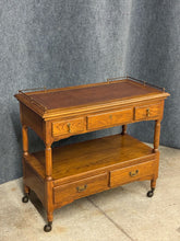 Load image into Gallery viewer, Vintage Oak Two-Tier Serving Cart