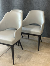Load image into Gallery viewer, Set of 3 Lazzoni Tolina Grey Leather Curved Back Dining Chair