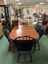 Load image into Gallery viewer, Cherry &amp; Black Country Dining Set With 2 Leaf Extensions