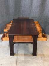 Load image into Gallery viewer, Antique Renaissance Revival Carved Quarter-Sawn Oak Executive/Library/Partner's