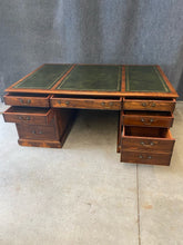 Load image into Gallery viewer, Traditional Mahogany Leather-Top Partners Desk