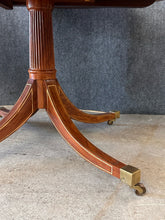 Load image into Gallery viewer, English Regency Style Brass Inlaid 60" Round Pedestal Table