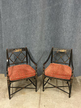 Load image into Gallery viewer, PAIR of Burton-Ching Black and Arm Chairs