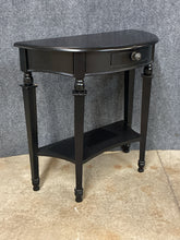 Load image into Gallery viewer, Black Demilune Side Table with Lower Shelf