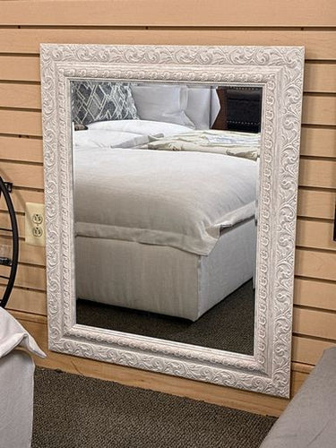 Wall Mirror with White Scroll Frame