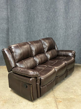Load image into Gallery viewer, Brown Reclining Sofa