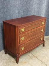 Load image into Gallery viewer, Antique Mahogany 3-Drawer Chest with Brass Hardware