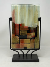 Load image into Gallery viewer, Contemporary Art Glass Vase on Metal Display Stand