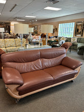 Load image into Gallery viewer, Modern Italian-Style Leather Sofa with Chrome Accents
