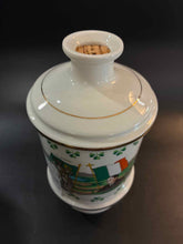 Load image into Gallery viewer, Porcelain Vintage Shamrock White Print Bottle