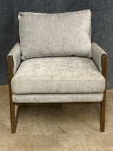 Load image into Gallery viewer, Modern Grey Upholstered Wood Trim Chair