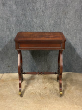 Load image into Gallery viewer, Flame Mahogany Lyre-Base Side Table