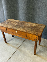 Load image into Gallery viewer, Antique Rustic Pine Farmhouse Work Table