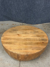 Load image into Gallery viewer, Light Wood Drum Coffee Table
