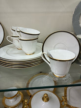 Load image into Gallery viewer, Minton Gold Trim Black Dinnerware set