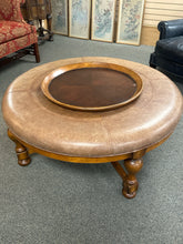 Load image into Gallery viewer, Oversized Leather Top Ottoman/Coffee Table