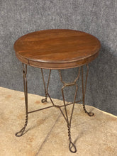 Load image into Gallery viewer, Round Accent Table with Wrought Iron Base