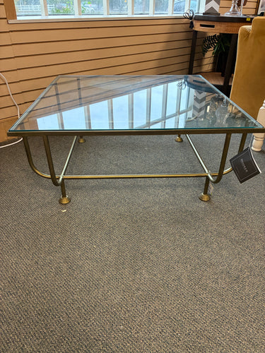*NEW* Net Retailers Commerce & Market Kiara Square Glass Gold Cocktail Table