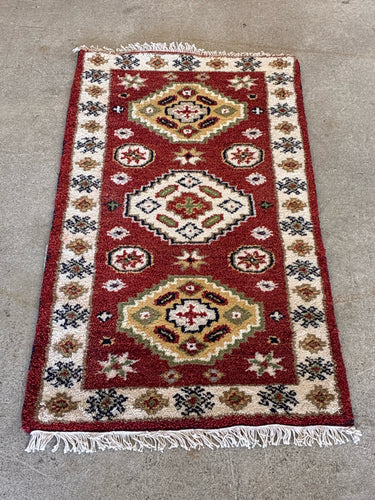 Hand-Knotted Wool Accent Rug