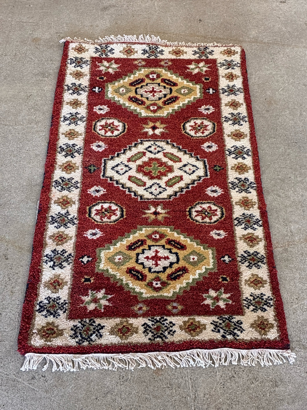 Hand-Knotted Wool Accent Rug
