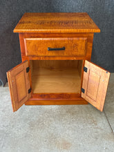 Load image into Gallery viewer, Tiger Maple Side Table with 1 Drawer + Storage Base
