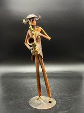 Load image into Gallery viewer, Handcrafted Metal Jazz Saxophonist Sculpture