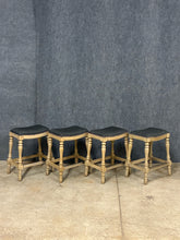 Load image into Gallery viewer, Set of 4 Turned-Leg Counter Height Saddle Stools