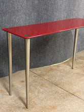 Load image into Gallery viewer, Modern Red Glass-Top Console Table