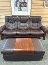 Load image into Gallery viewer, Ekornes Stressless "Buckingham" High Back Leather Sofa With Double Ottoman