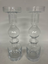 Load image into Gallery viewer, 2 Piece Glass Clear Candle/Candleholder