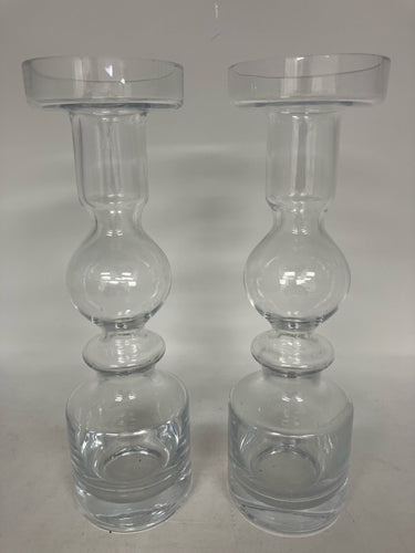 2 Piece Glass Clear Candle/Candleholder