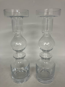 2 Piece Glass Clear Candle/Candleholder