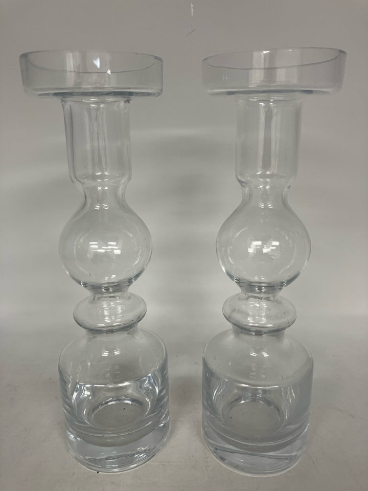 2 Piece Glass Clear Candle/Candleholder