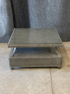 Lloyd Flanders Wicker Coffee Table with Glass Top