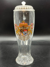 Load image into Gallery viewer, German Royal Bavaria Lidded Pilsner Beer Glass with Pewter Lid
