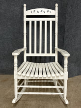 Load image into Gallery viewer, White Wood Rocker with Acorn Design Motif
