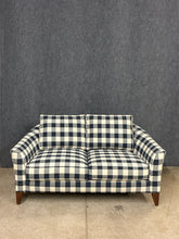 Load image into Gallery viewer, Ethan Allen Navy Buffalo Check Loveseat