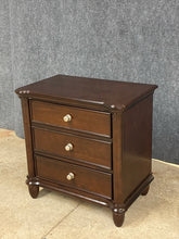 Load image into Gallery viewer, Traditional Dark Cherry 3-Drawer Nightstand