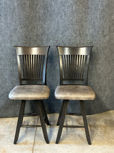 Load image into Gallery viewer, Pair Of Canadel Slat-Back Swivel Counter Stools