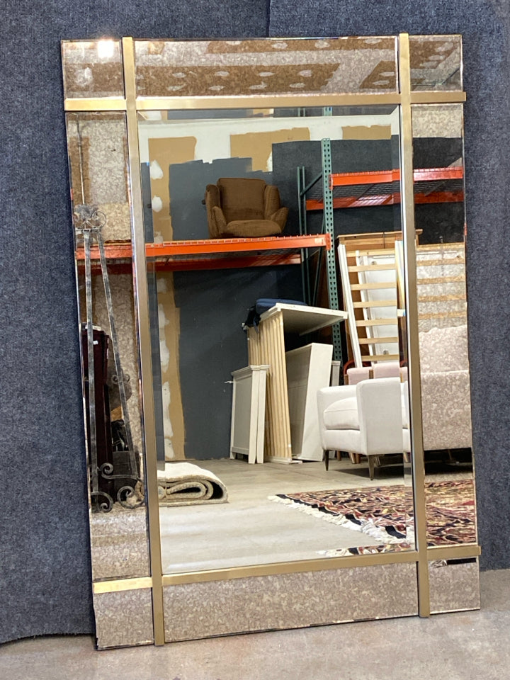 Art Deco Inspired Gold Trim Mirror